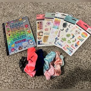 Kids Sticker Book and Hair Scrunchies Set